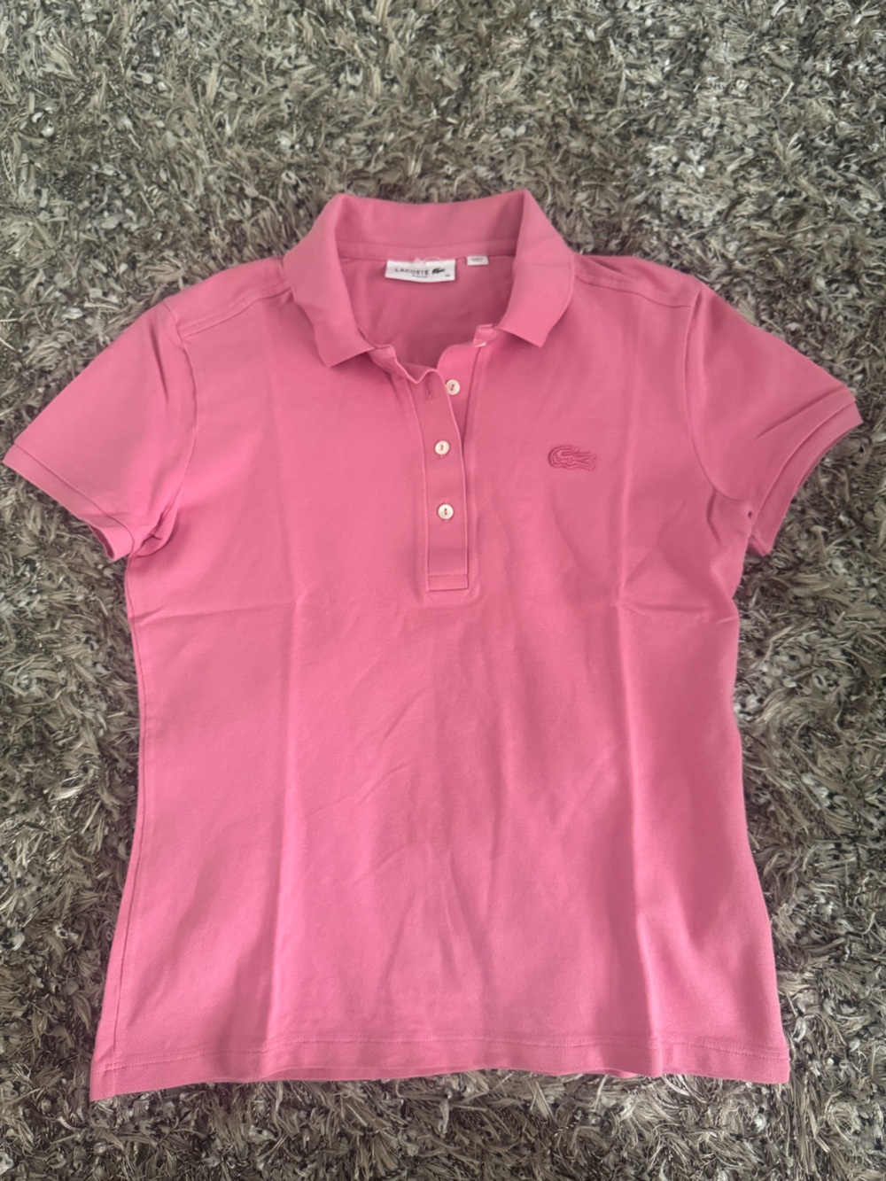 Lacoste Girls' Bubblegum Pink Polo Top